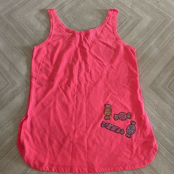 Butter Girls Neon Pink Sparkle Candy Tank Top - Picture 6 of 6